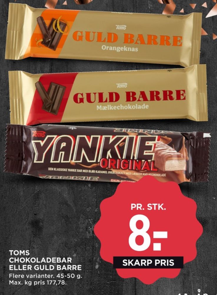 Toms Guldbarre, Chokoladebar Mælkechokolade