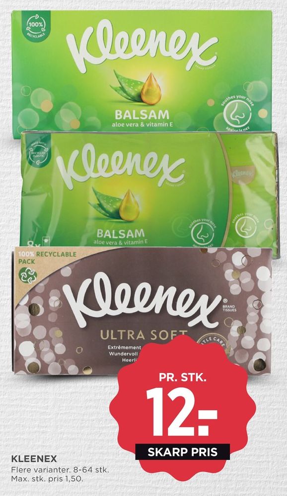 Kleenex, Lommetørklæder