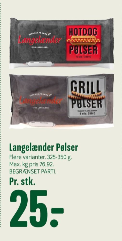 Langelænder, Grillpølser