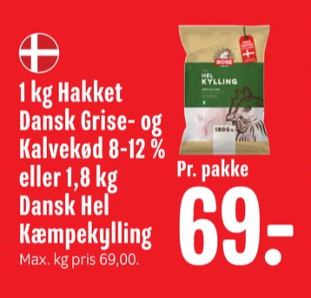 Hakket kalv og grisekød 8-12%