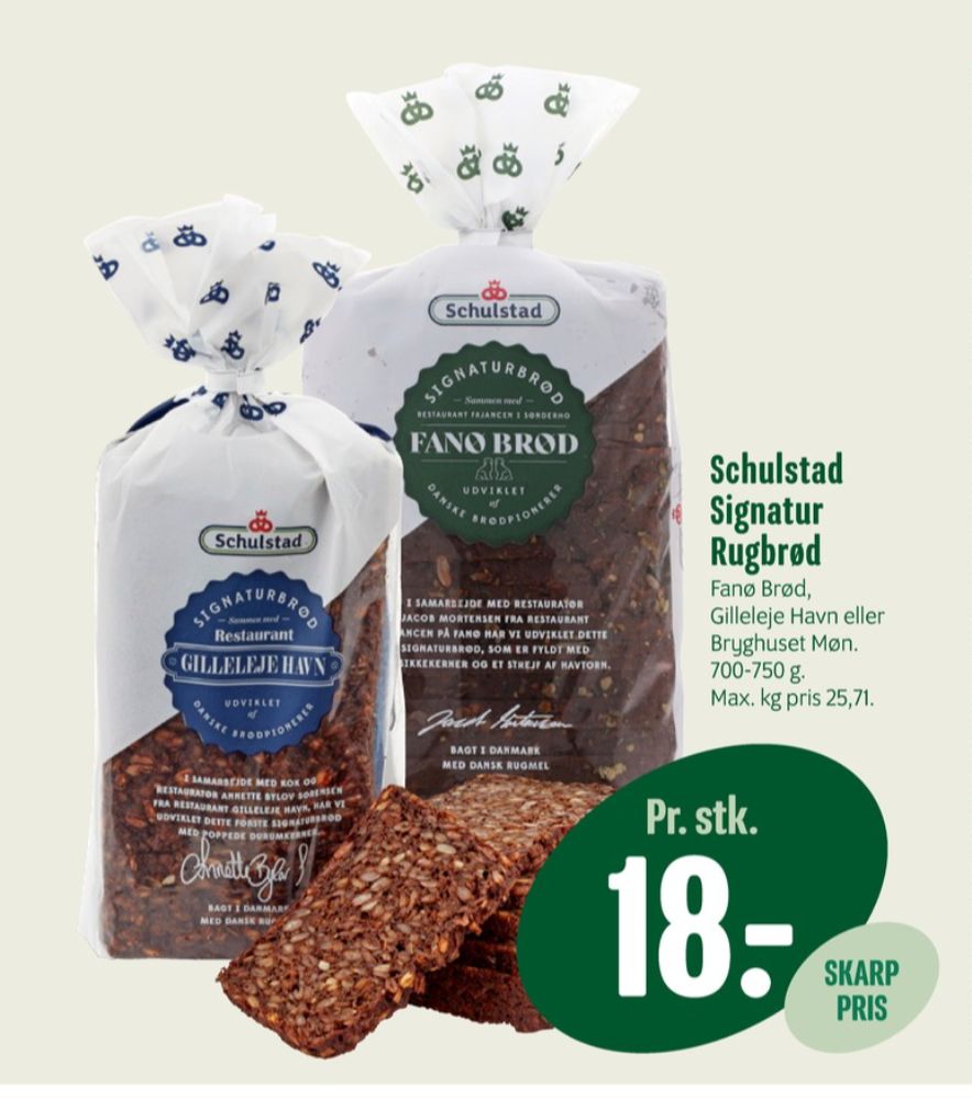 Schulstad Signaturbrød Restaurant Gillelejehavn, Rugbrødsskiver