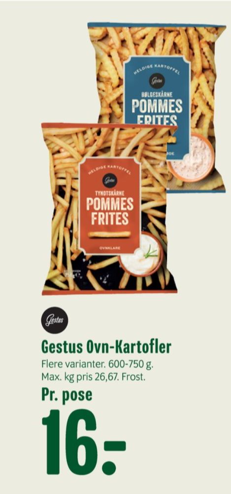 Gestus, Pommes Frites Tyndtskårne