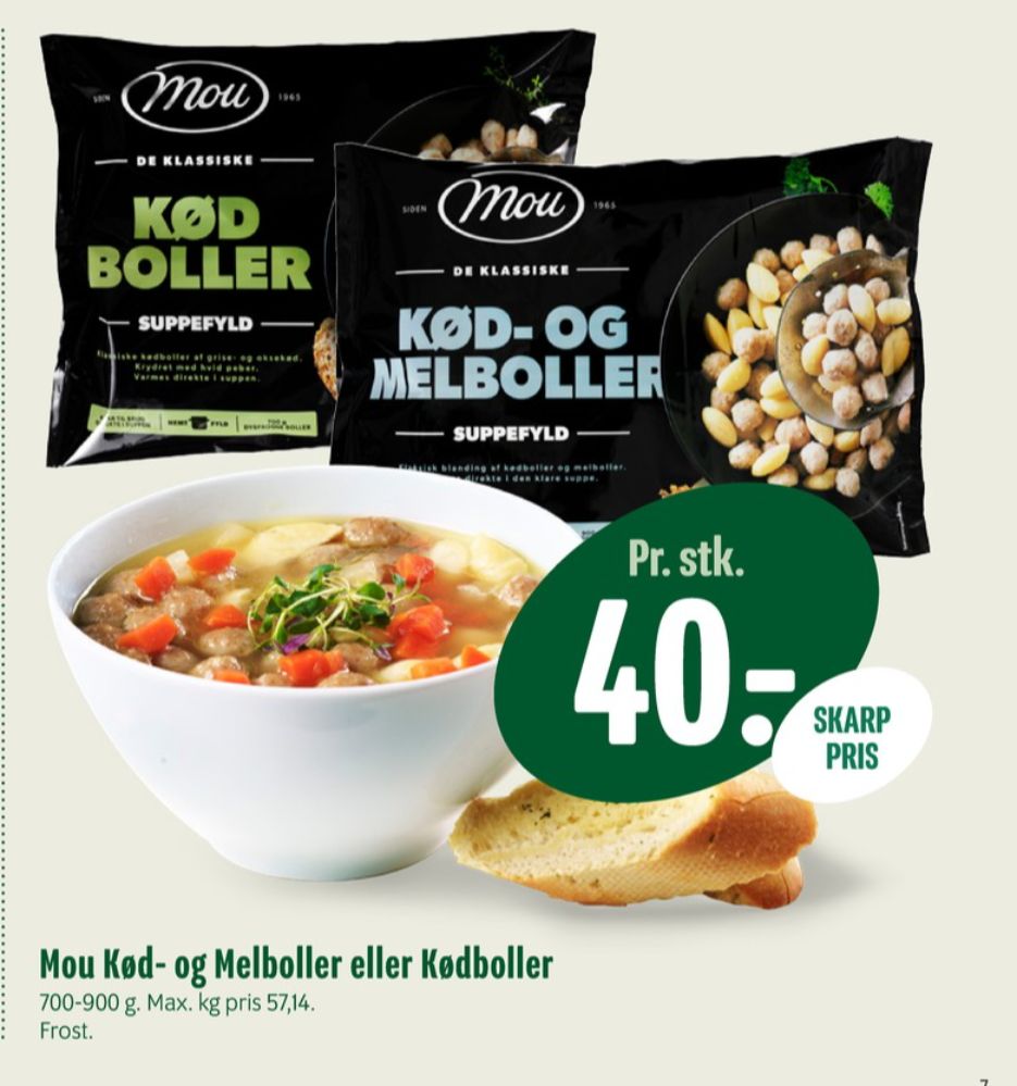 Mou, Kød- og Melboller