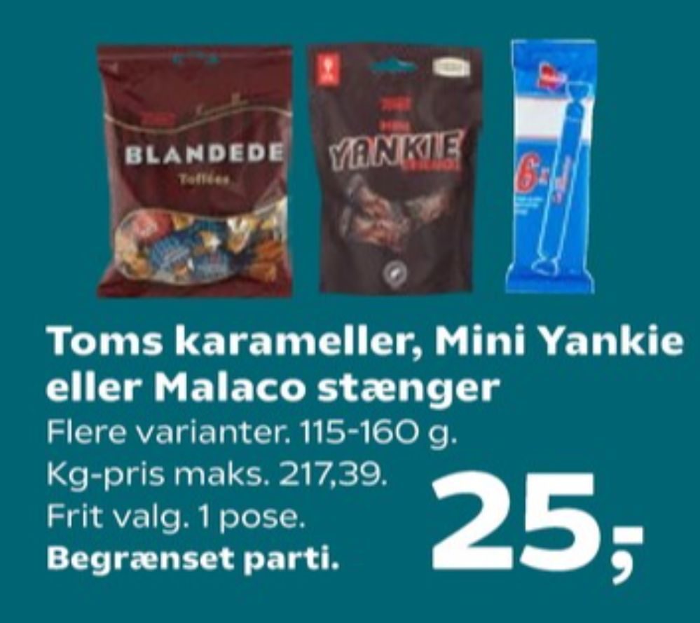 Toms Blandede Karameller, Karameller