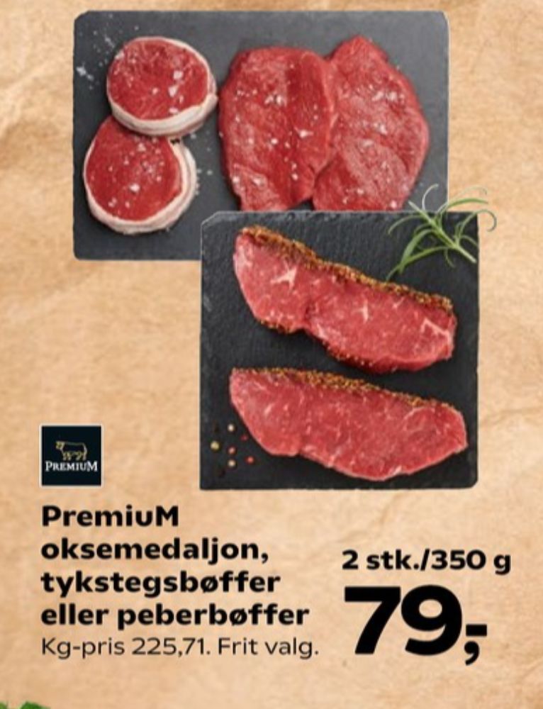 Premium, Oksebøffer