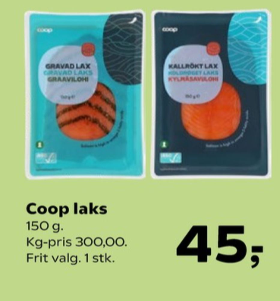 Coop, Laks i skiver