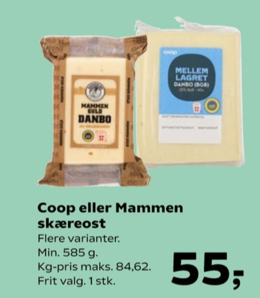 Mammen, Skæreost Danbo Guld Mellemlagret