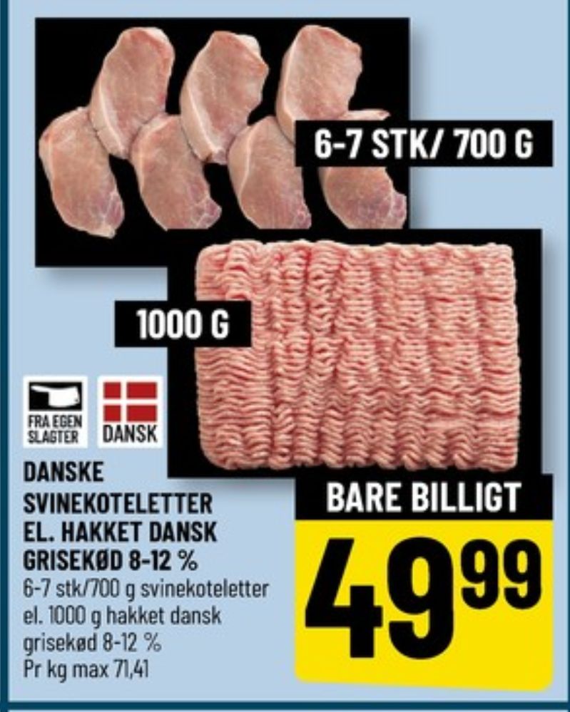 Hakket grisekød 8-12%