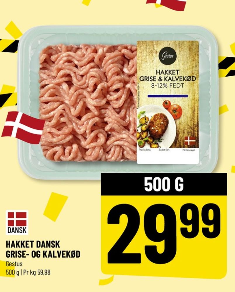 Gestus, Hakket kalv og grisekød 8-12%