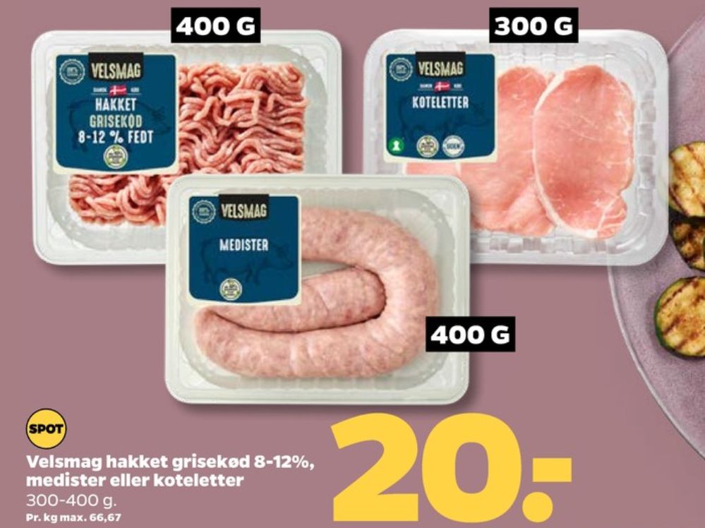 Velsmag, Hakket grisekød 8-12%