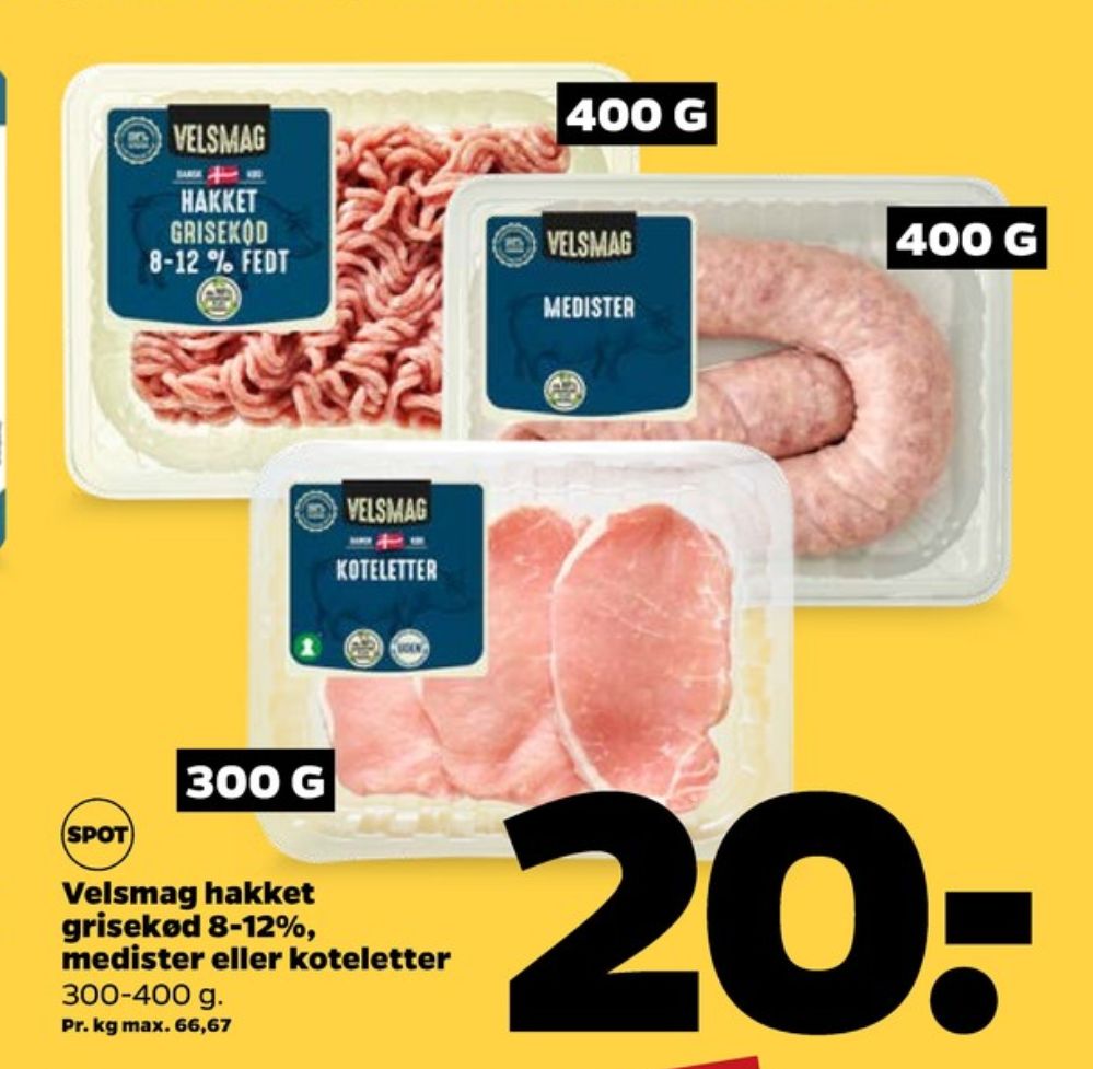Velsmag, Hakket grisekød 8-12%