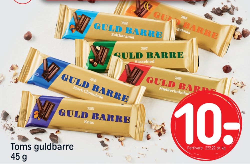 Toms Guldbarre, Chokoladebar Mælkechokolade