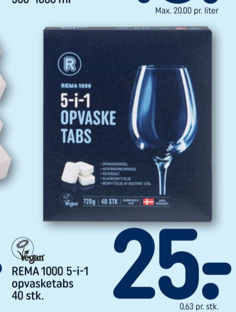 Rema 1000, Maskinopvask-tabs