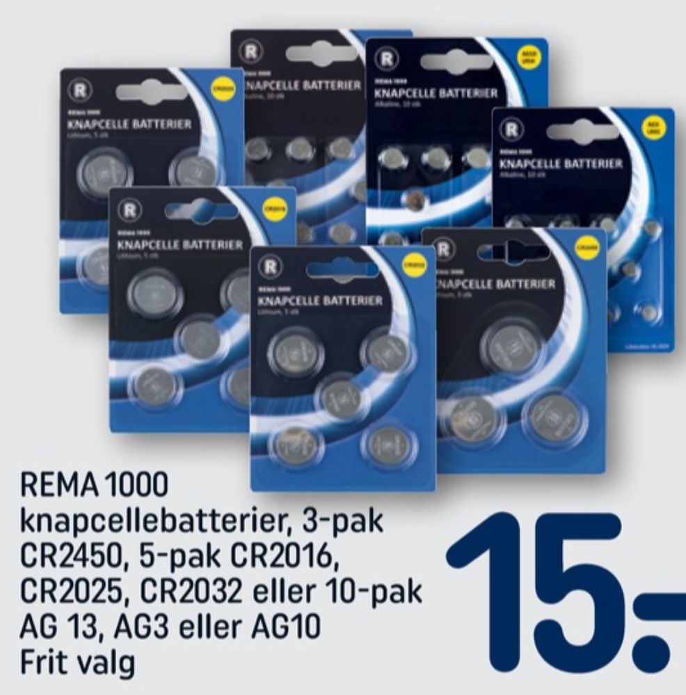 Rema 1000, Batterier
