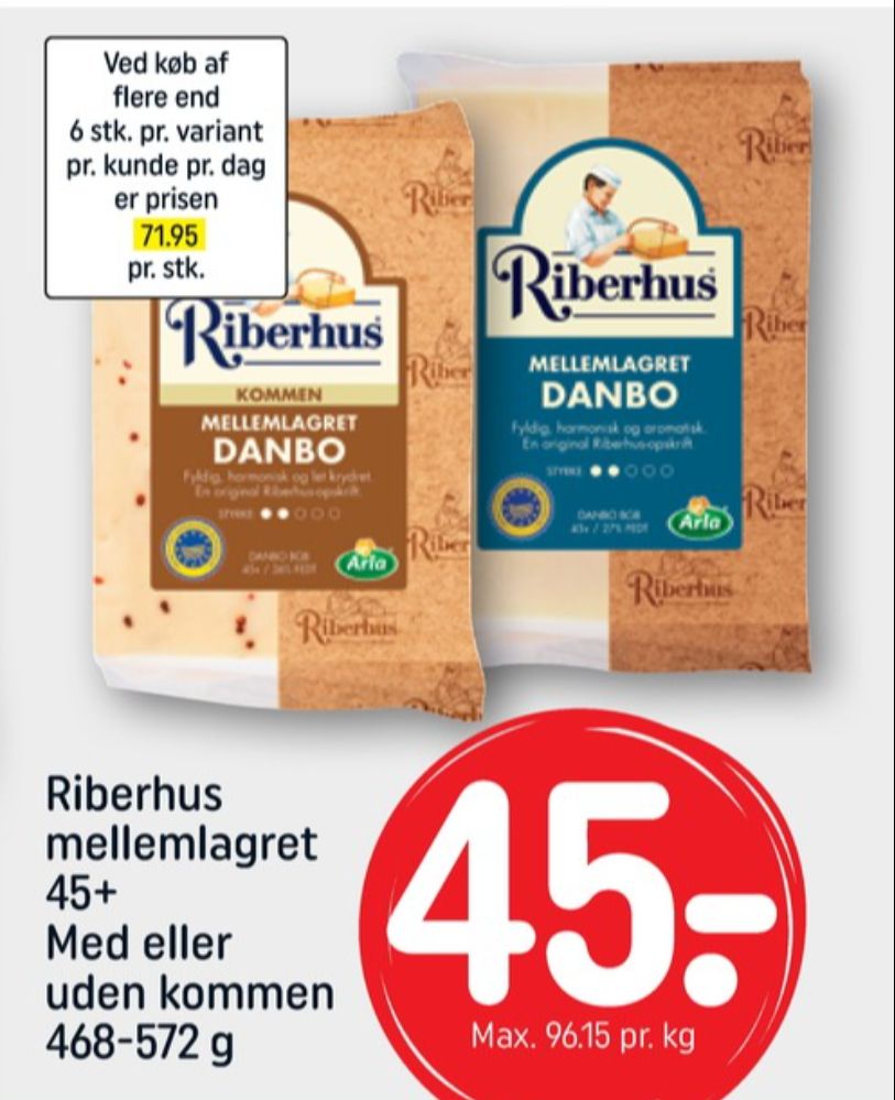 Riberhus, Skæreost Danbo Mellemlagret