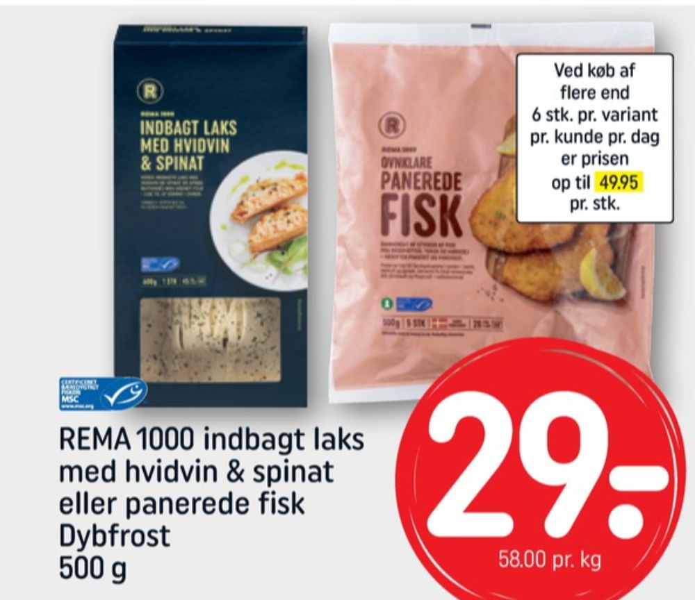 Rema 1000, Indbagt Laks med Hvidvin & Spinat