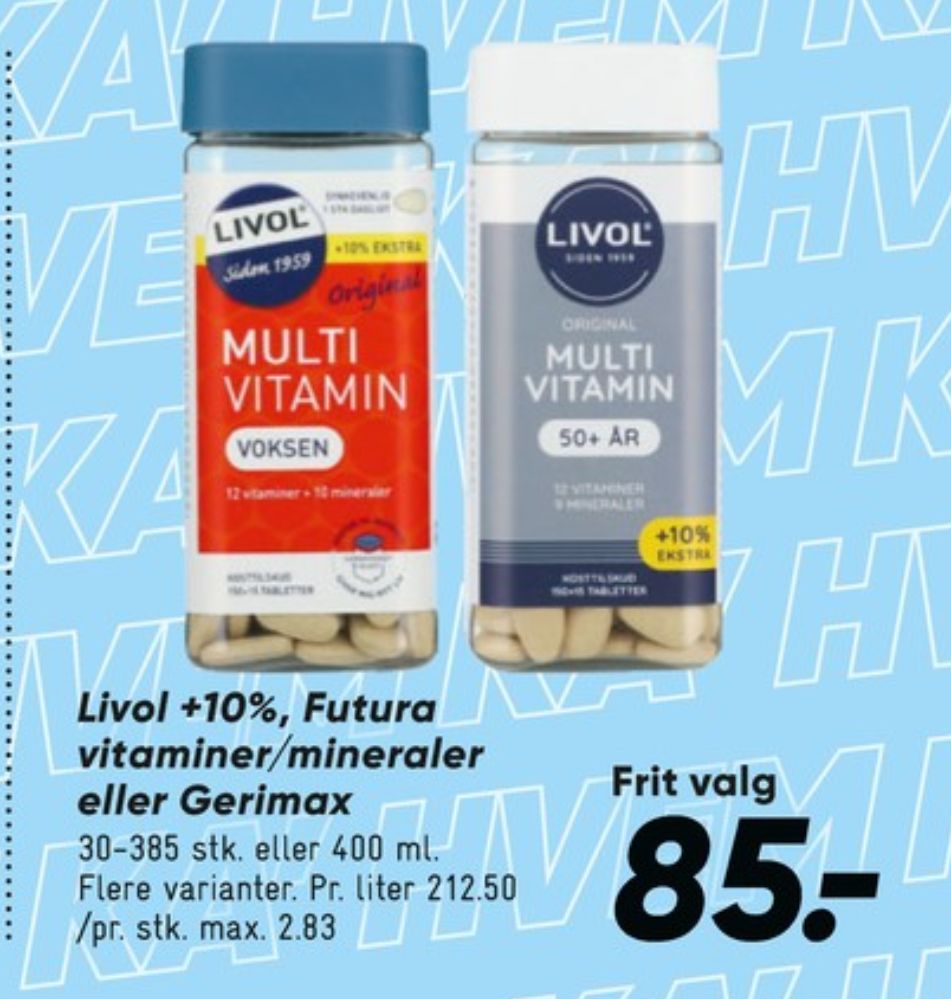 Futura, Vitaminer