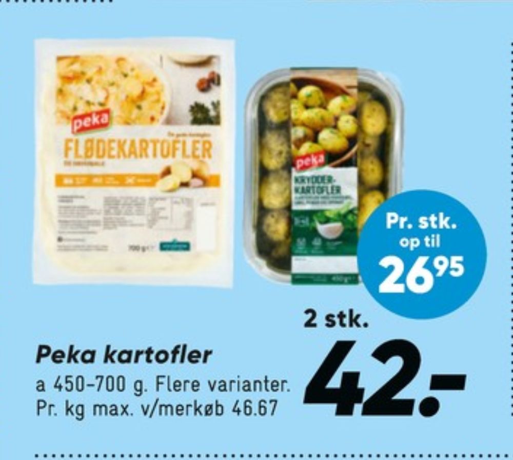 Peka, Flødekartofler