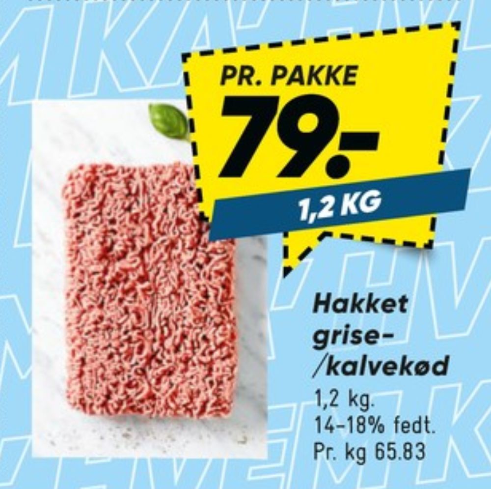Hakket kalv og grisekød 14-18%