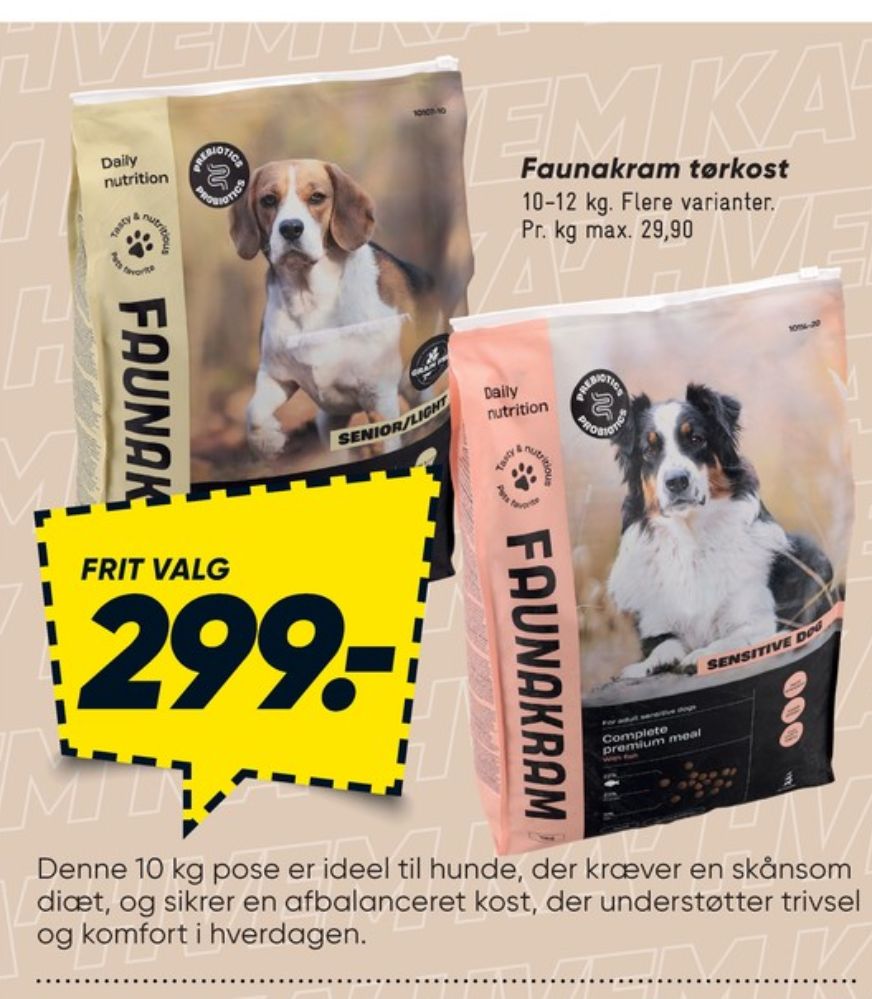 Faunakram, Hundefoder