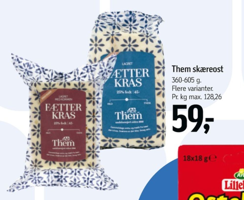 Them Ost, Skæreost Fætter Kras Mellemlagret 45+