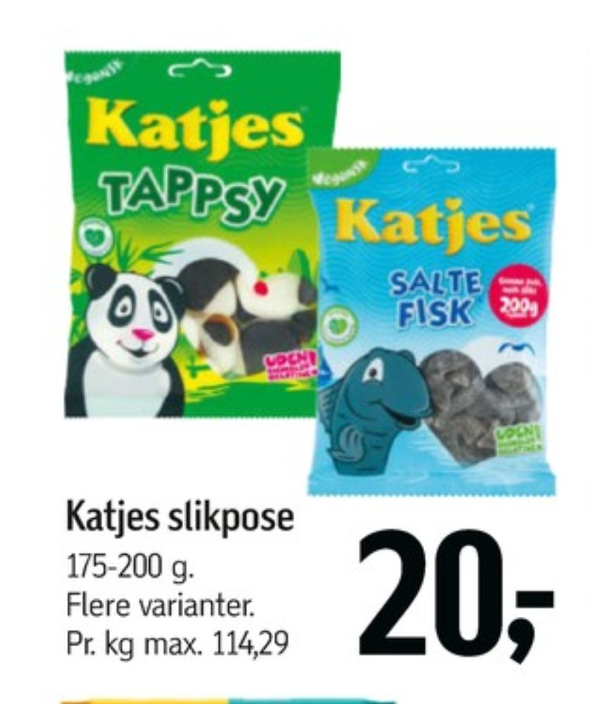Katjes Salte Fisk, Slikposer