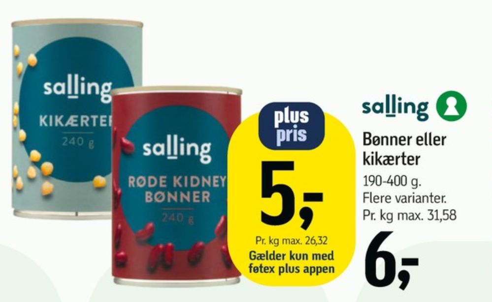 Salling, Bønner