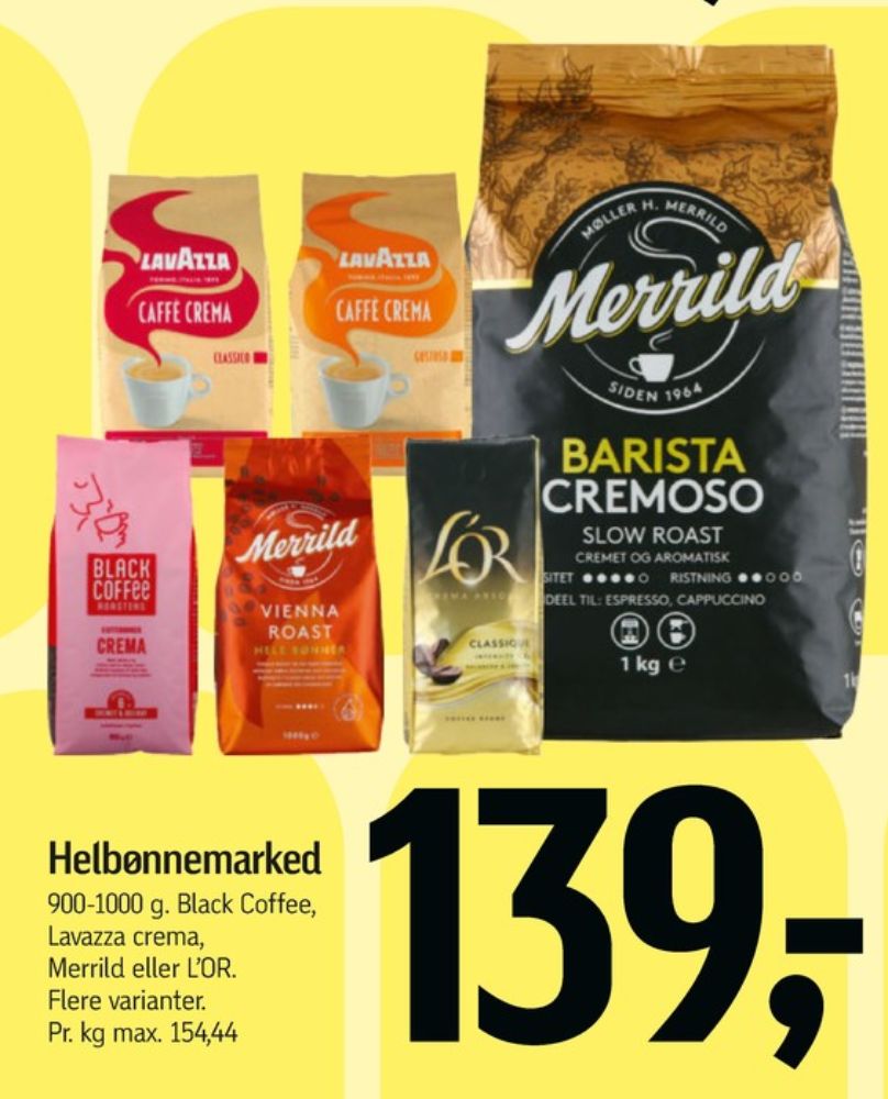 Merrild Barista Cremosa, Kaffebønner