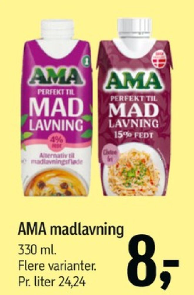 Ama, Madlavningsfløde 4%
