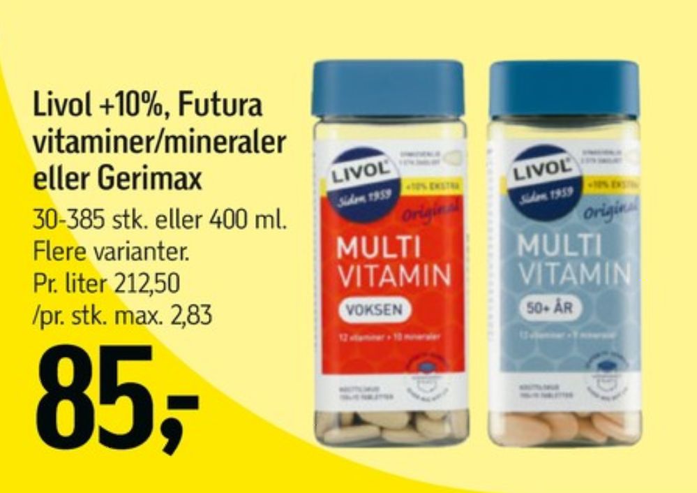 Futura, Vitaminer