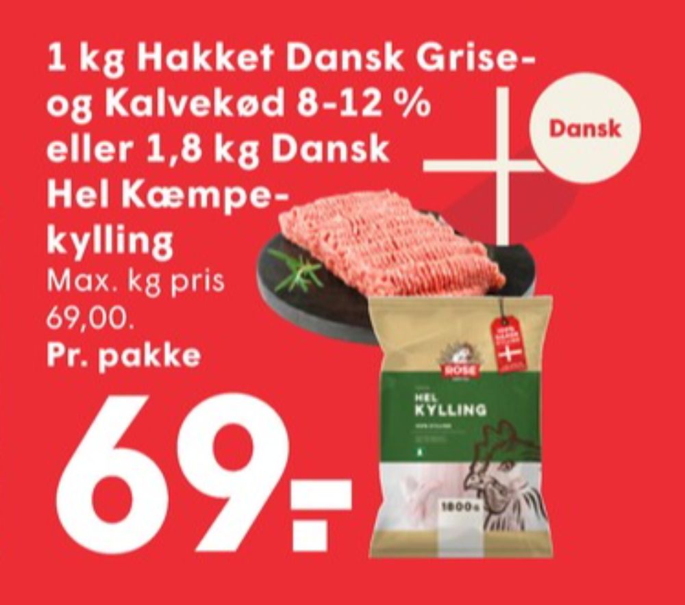 Hakket kalv og grisekød 8-12%