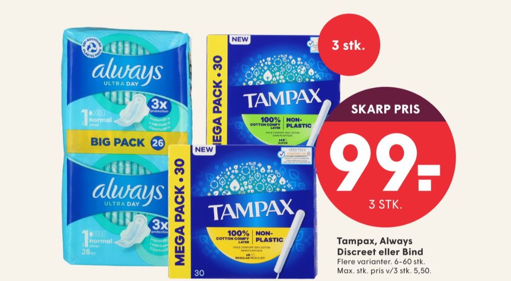 Tampax, Tamponer