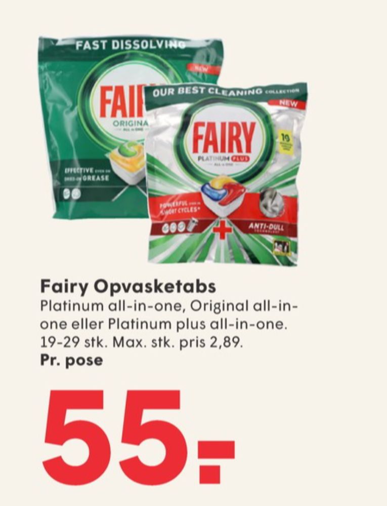 Fairy, Maskinopvask-tabs