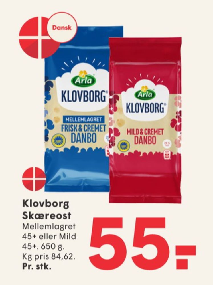 Klovborg, Skæreost Danbo Mild