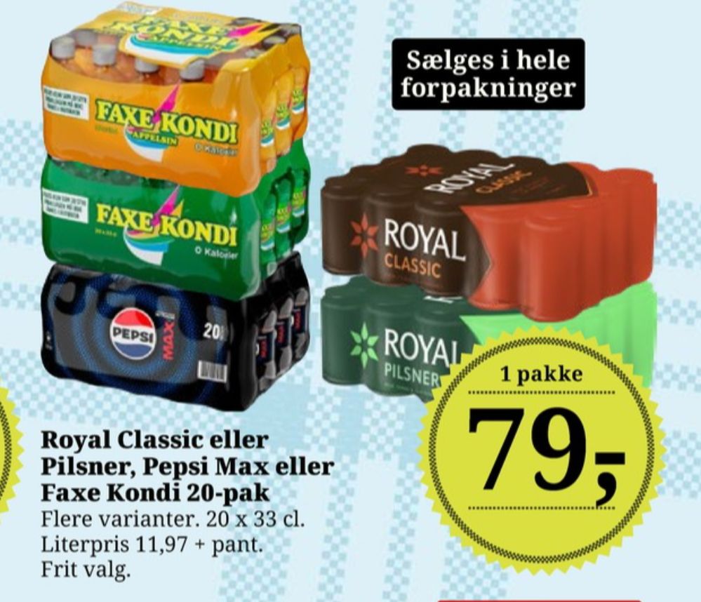 Faxe Kondi 0 Kalorier Appelsin, Appelsinsodavand 20 pk.