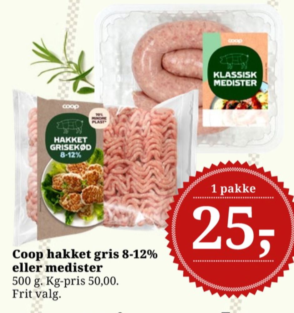 Coop, Hakket grisekød 8-12%