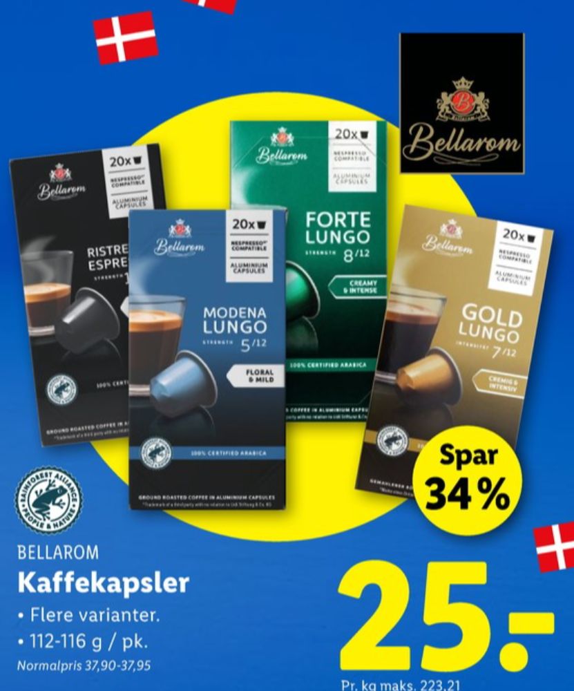 Bellarom Forte Lungo, Kaffekapsler