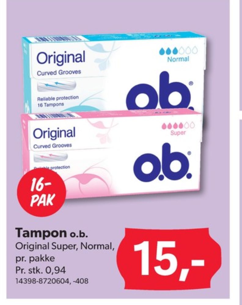 o.b., Tamponer