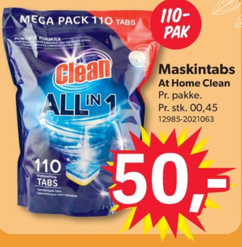 at home CLEAN, Maskinopvask-tabs