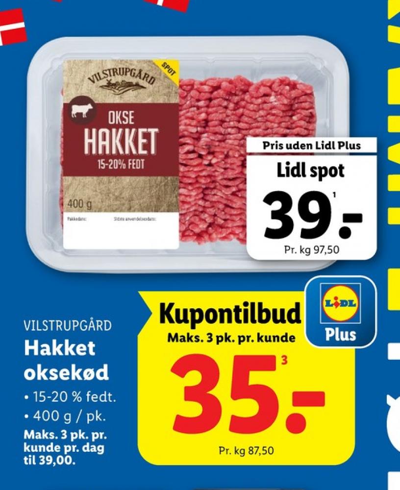 Vilstrupgård, Hakket oksekød 8-12%
