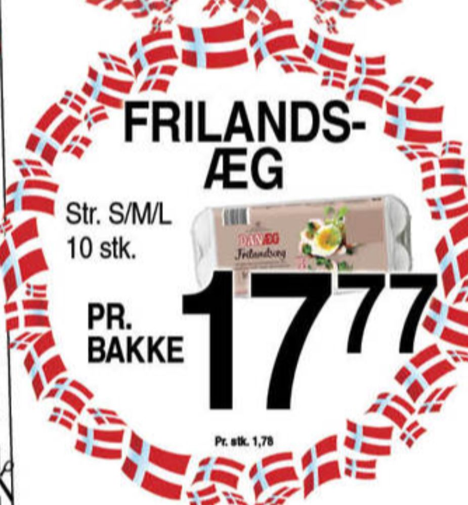 Danæg, Frilandsæg S/M/L