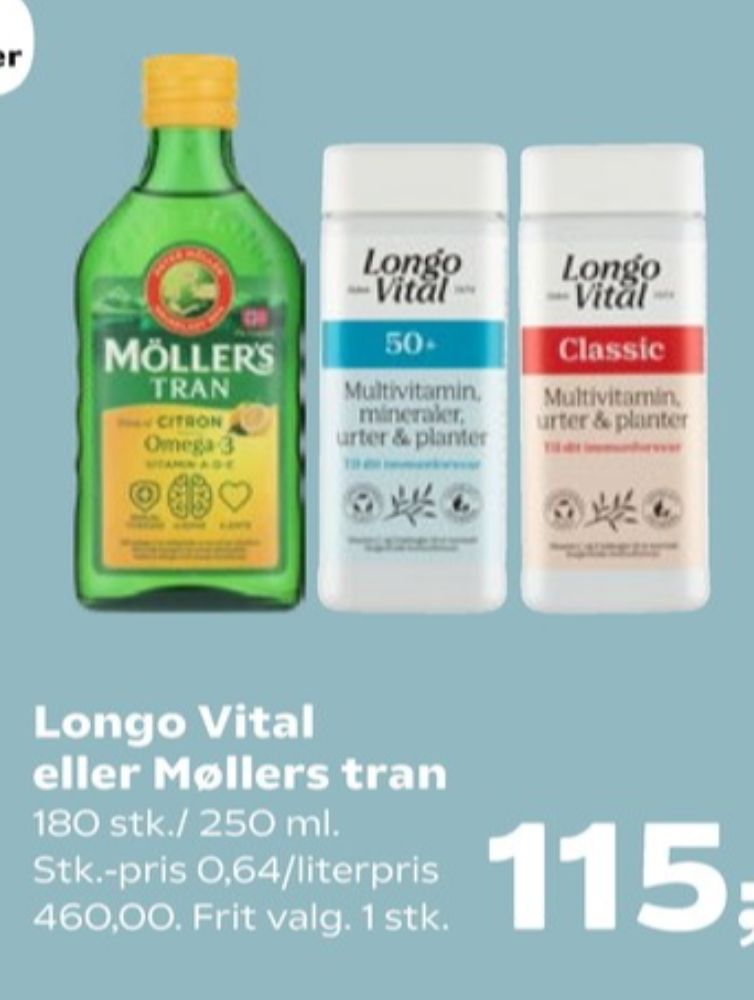 Longo Vital, Vitaminer