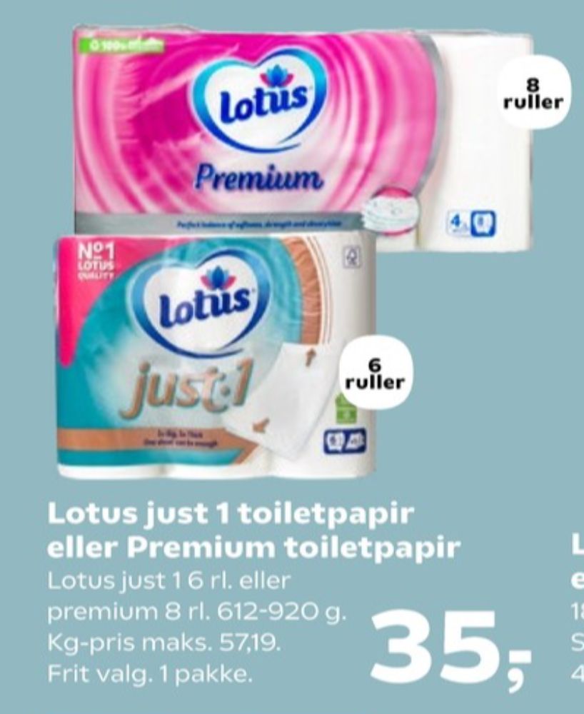 Lotus Premium, Toiletpapir