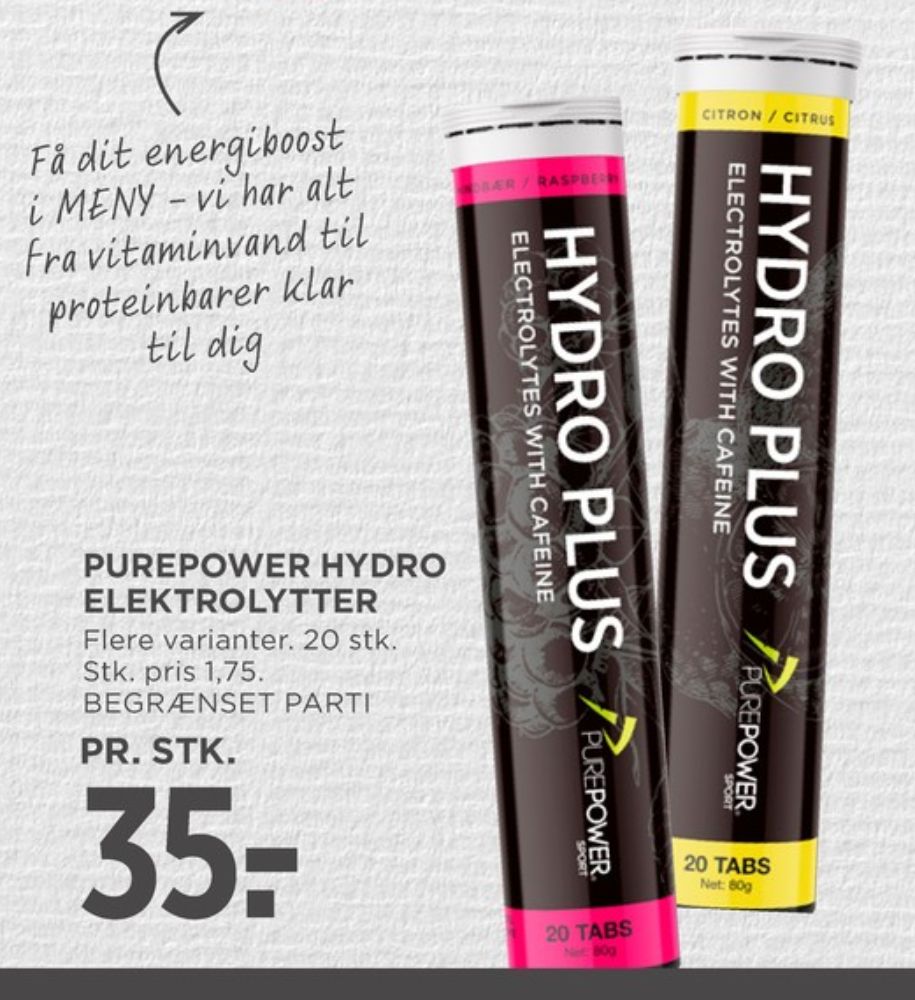 PurePower, Træningstilskud