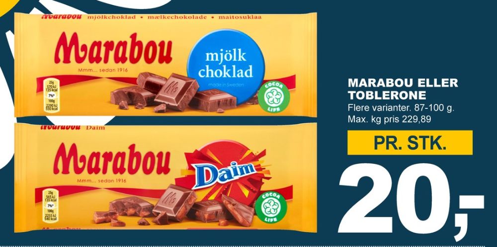 Marabou, Chokoladeplade Mjölk Choklad