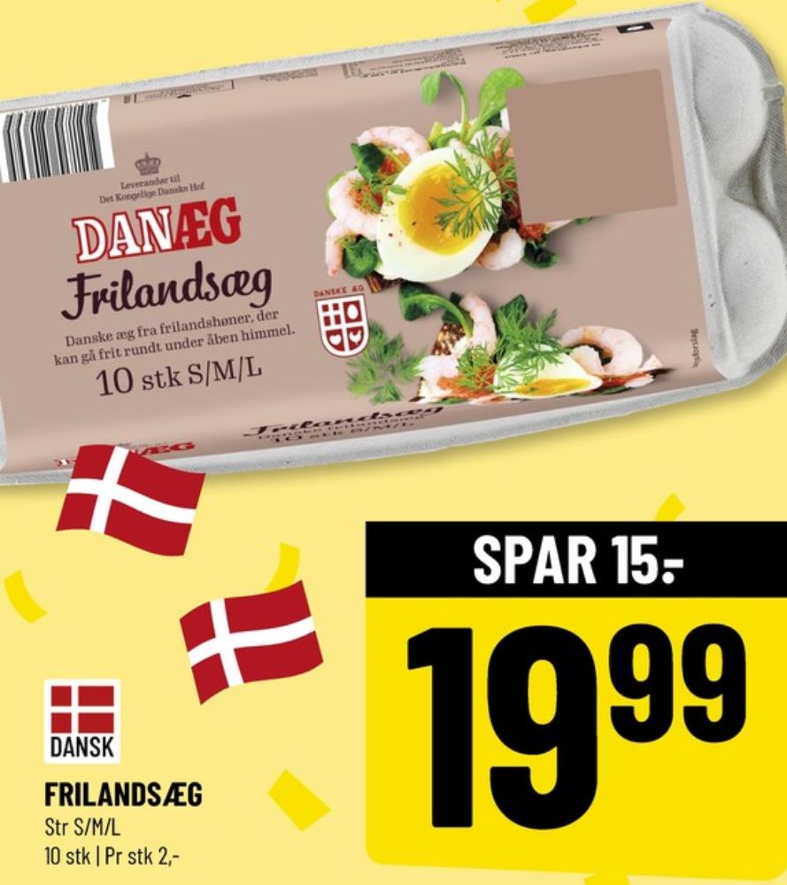 Danæg, Frilandsæg S/M/L