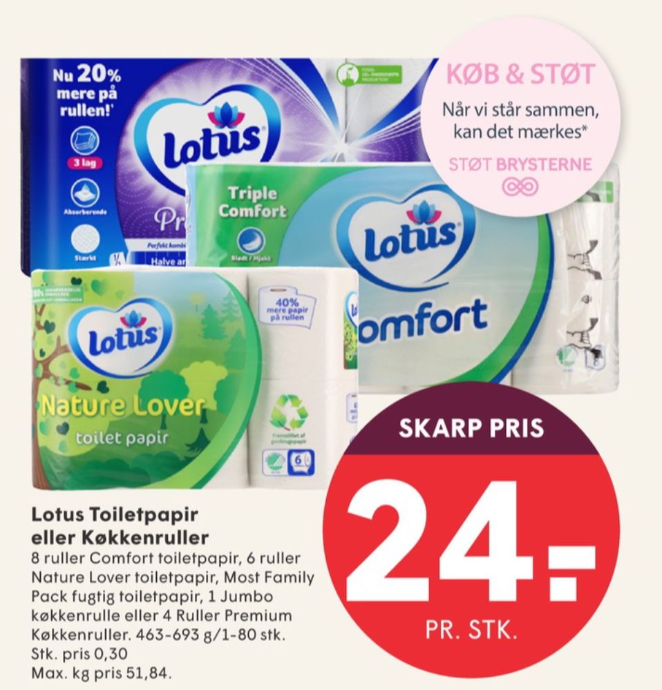 Lotus Comfort, Toiletpapir