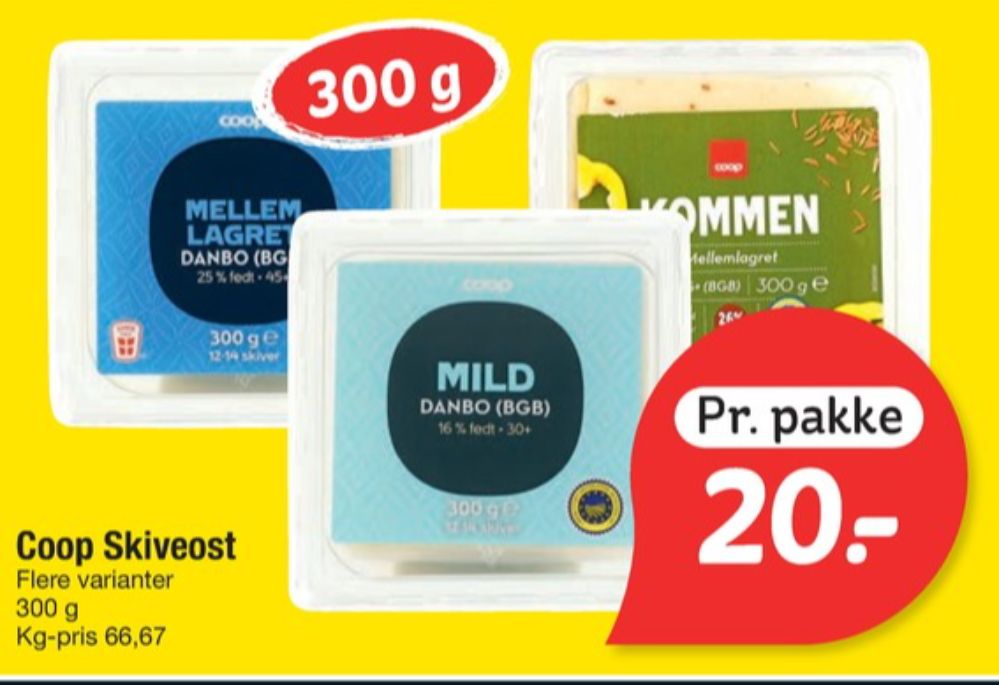 Coop, Skiveost Danbo Mellemlagret Kommen