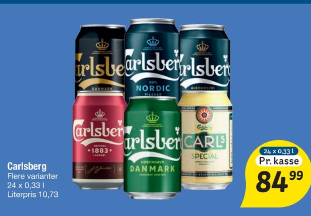 Carlsberg Nordic Pilsner, Øl - Alkoholfri 24 pk.