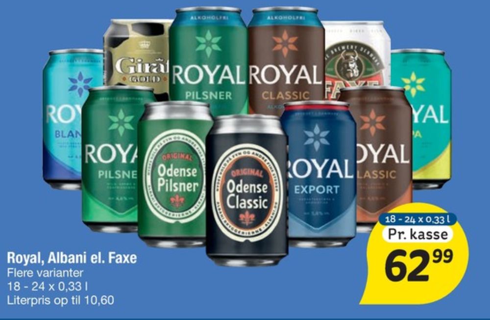 Royal 0,0 Pilsner, Øl - Alkoholfri 24 pk.